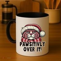 Pawsitively Over It Funny Grumpy Cat Christmas Great Gift Coffee Mug thumb 4