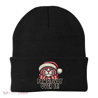 Pawsitively Over It Funny Grumpy Cat Christmas Great Gift Beanie