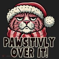 Pawsitively Over It Funny Grumpy Cat Christmas Great Gift Beanie thumb 2