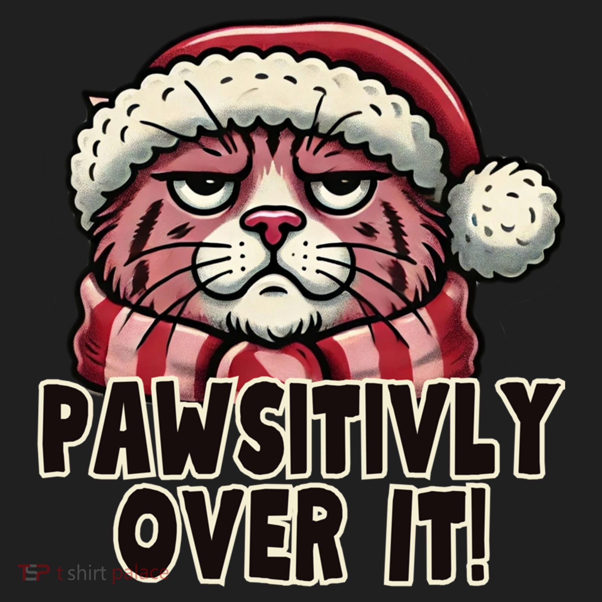 Pawsitively Over It Funny Grumpy Cat Christmas Great Gift Beanie