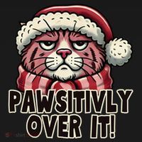 Pawsitively Over It Funny Grumpy Cat Christmas Great Gift Pajama Set thumb 2