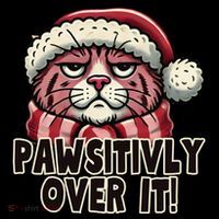 Pawsitively Over It Funny Grumpy Cat Christmas Great Gift Ornament thumb 1