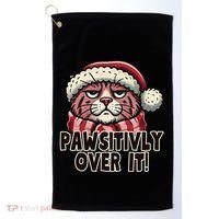 Pawsitively Over It Funny Grumpy Cat Christmas Great Gift Golf Towel thumb 0