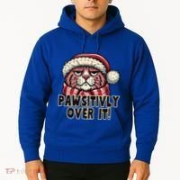 Pawsitively Over It Funny Grumpy Cat Christmas Great Gift Hoodie thumb 2