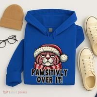 Pawsitively Over It Funny Grumpy Cat Christmas Great Gift Hoodie thumb 4
