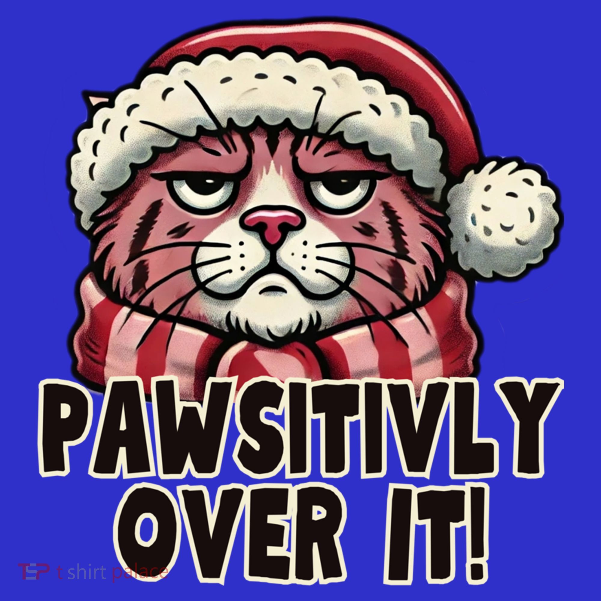 Pawsitively Over It Funny Grumpy Cat Christmas Great Gift Hoodie