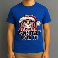 Pawsitively Over It Funny Grumpy Cat Christmas Great Gift T-Shirt thumb 3