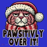 Pawsitively Over It Funny Grumpy Cat Christmas Great Gift Coaster thumb 2