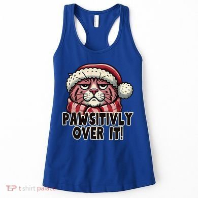 Pawsitively Over It Funny Grumpy Cat Christmas Great Gift Women's Tank Top