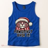 Pawsitively Over It Funny Grumpy Cat Christmas Great Gift Tank Top thumb 2