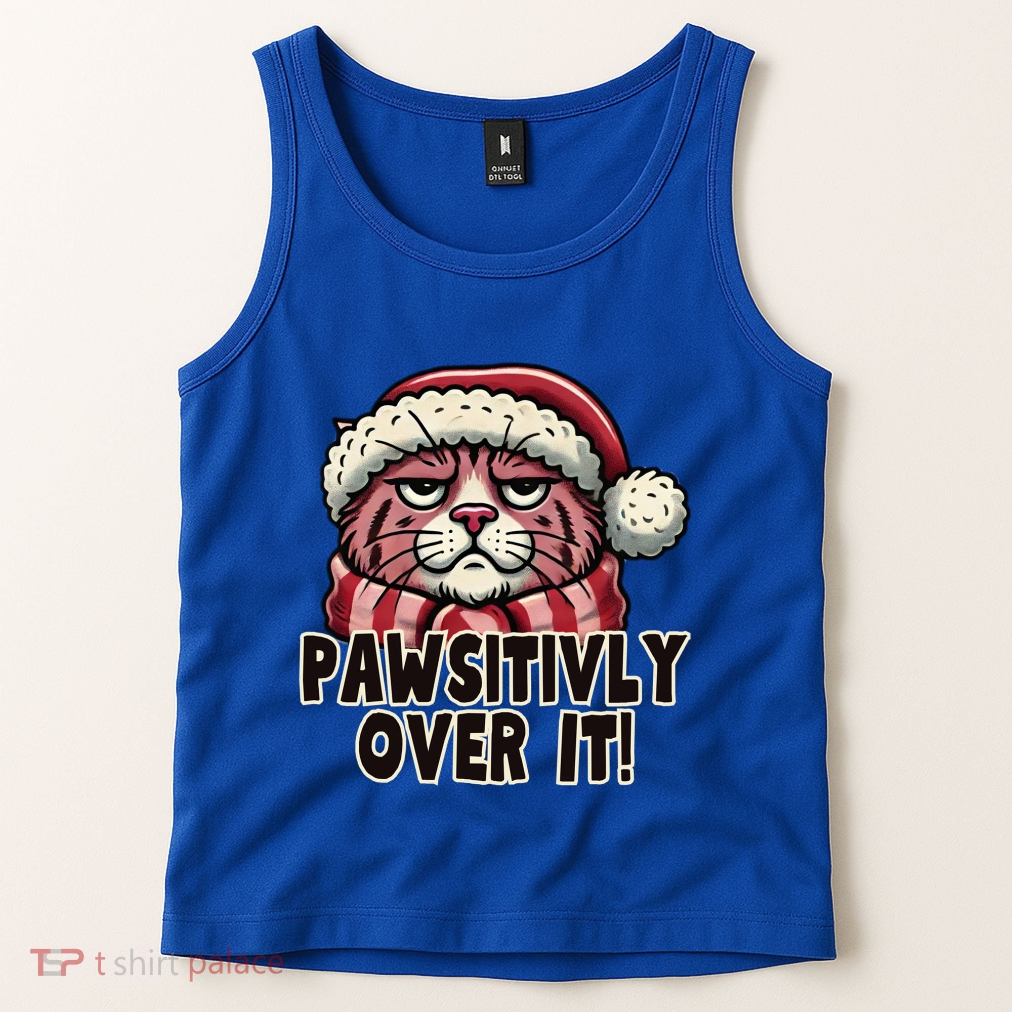 Pawsitively Over It Funny Grumpy Cat Christmas Great Gift Tank Top