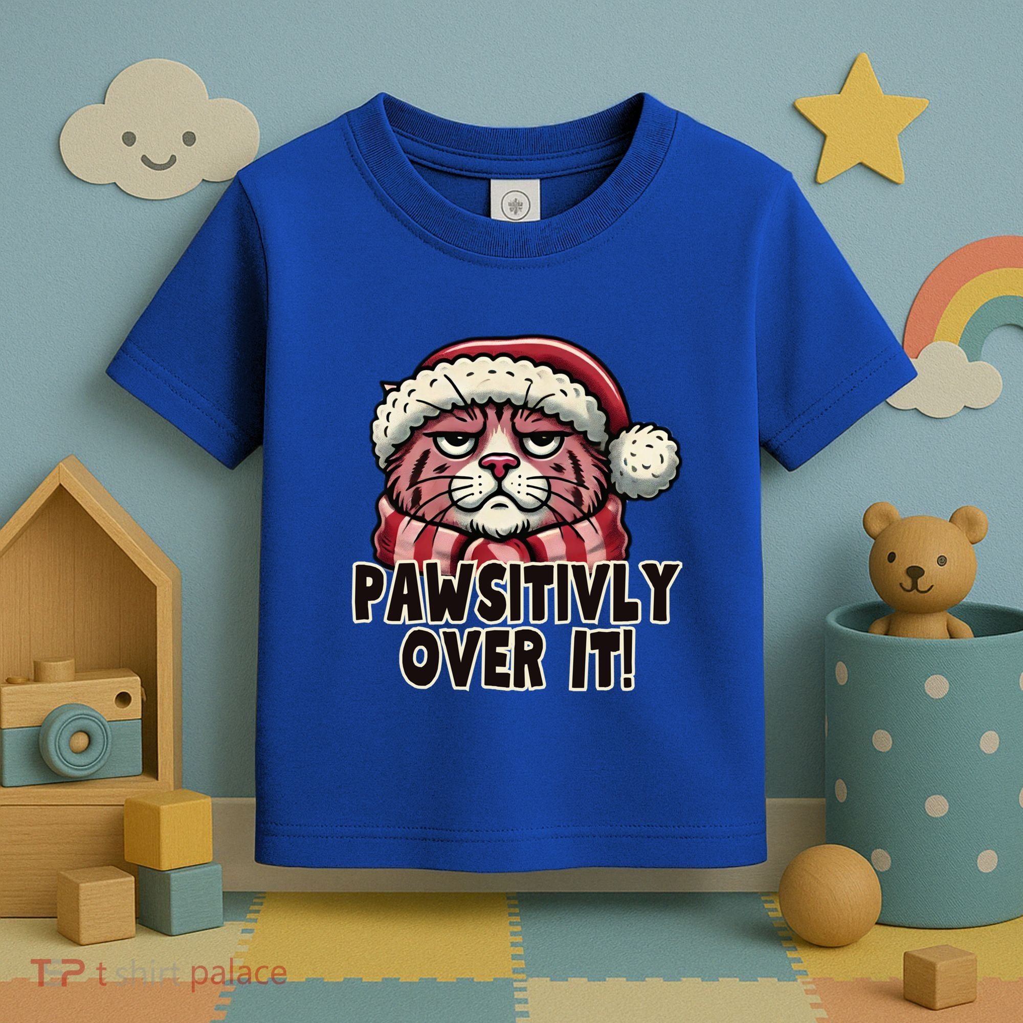 Pawsitively Over It Funny Grumpy Cat Christmas Great Gift Toddler T-Shirt