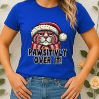 Pawsitively Over It Funny Grumpy Cat Christmas Great Gift Women's T-Shirt thumb 2