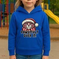 Pawsitively Over It Funny Grumpy Cat Christmas Great Gift Kids Hoodie thumb 3