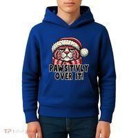 Pawsitively Over It Funny Grumpy Cat Christmas Great Gift Kids Hoodie thumb 4