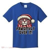 Pawsitively Over It Funny Grumpy Cat Christmas Great Gift Kids T-Shirt thumb 0