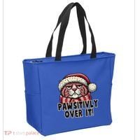 Pawsitively Over It Funny Grumpy Cat Christmas Great Gift Tote Bag thumb 2