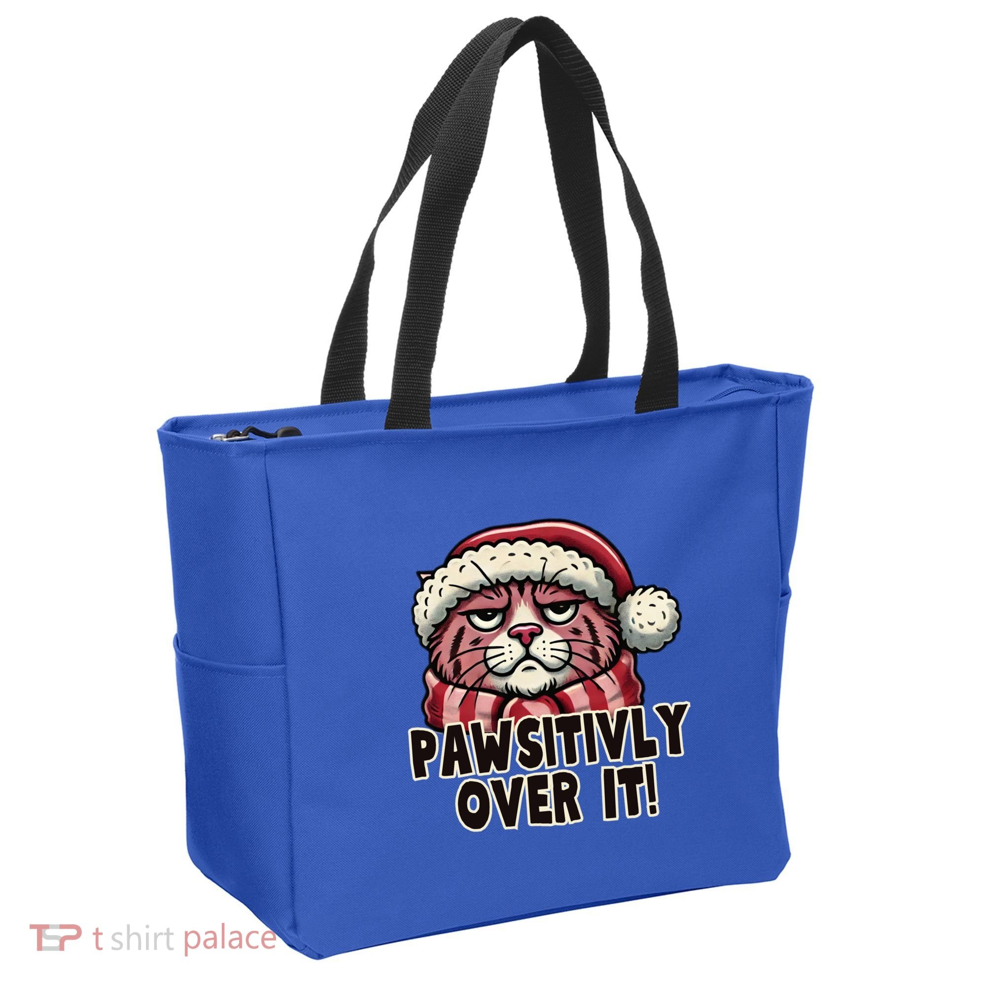 Pawsitively Over It Funny Grumpy Cat Christmas Great Gift Tote Bag