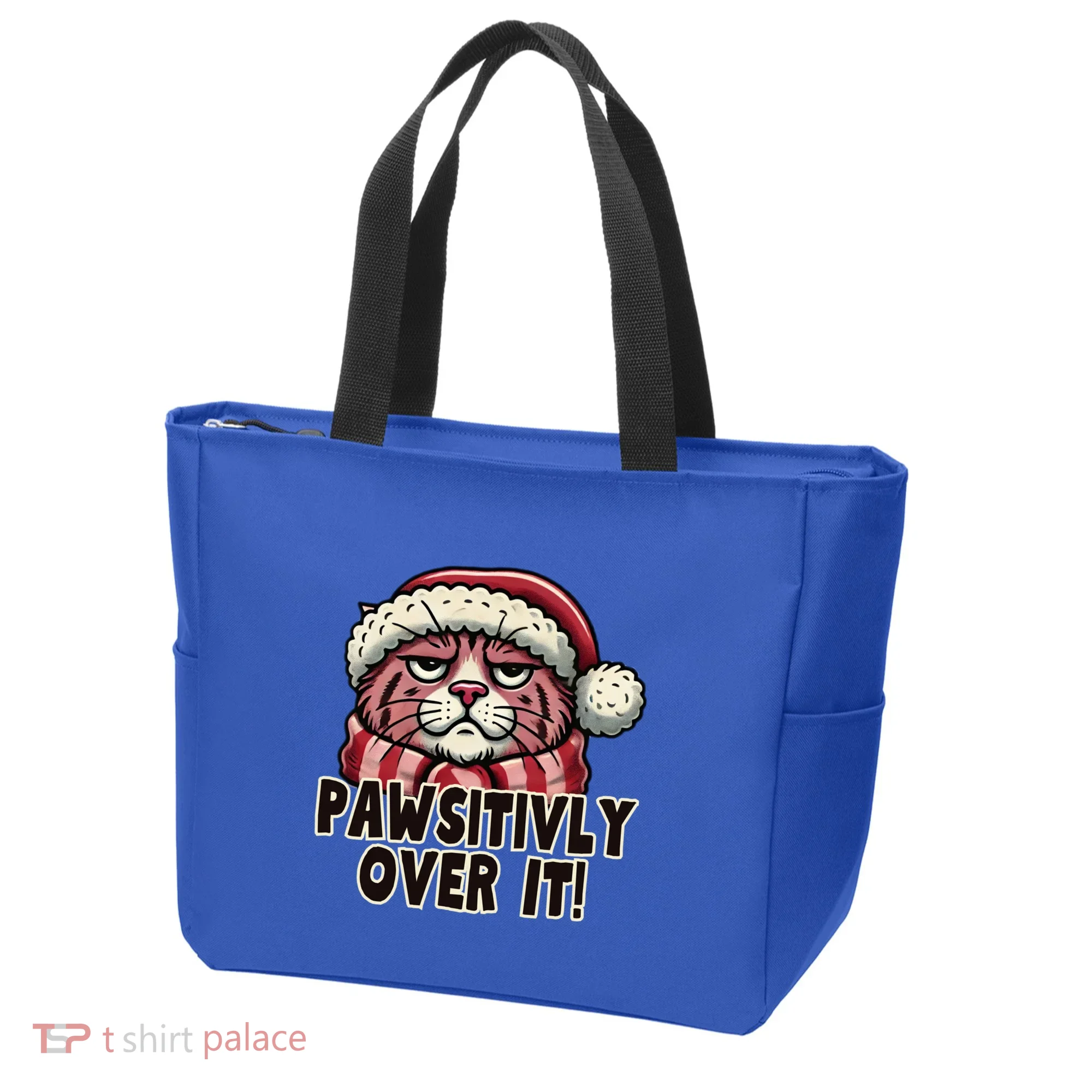 Pawsitively Over It Funny Grumpy Cat Christmas Great Gift Tote Bag