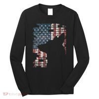 Police Officer K9 Dog Shep Pd American Flag Silhouette Long Sleeve Shirt thumb 0