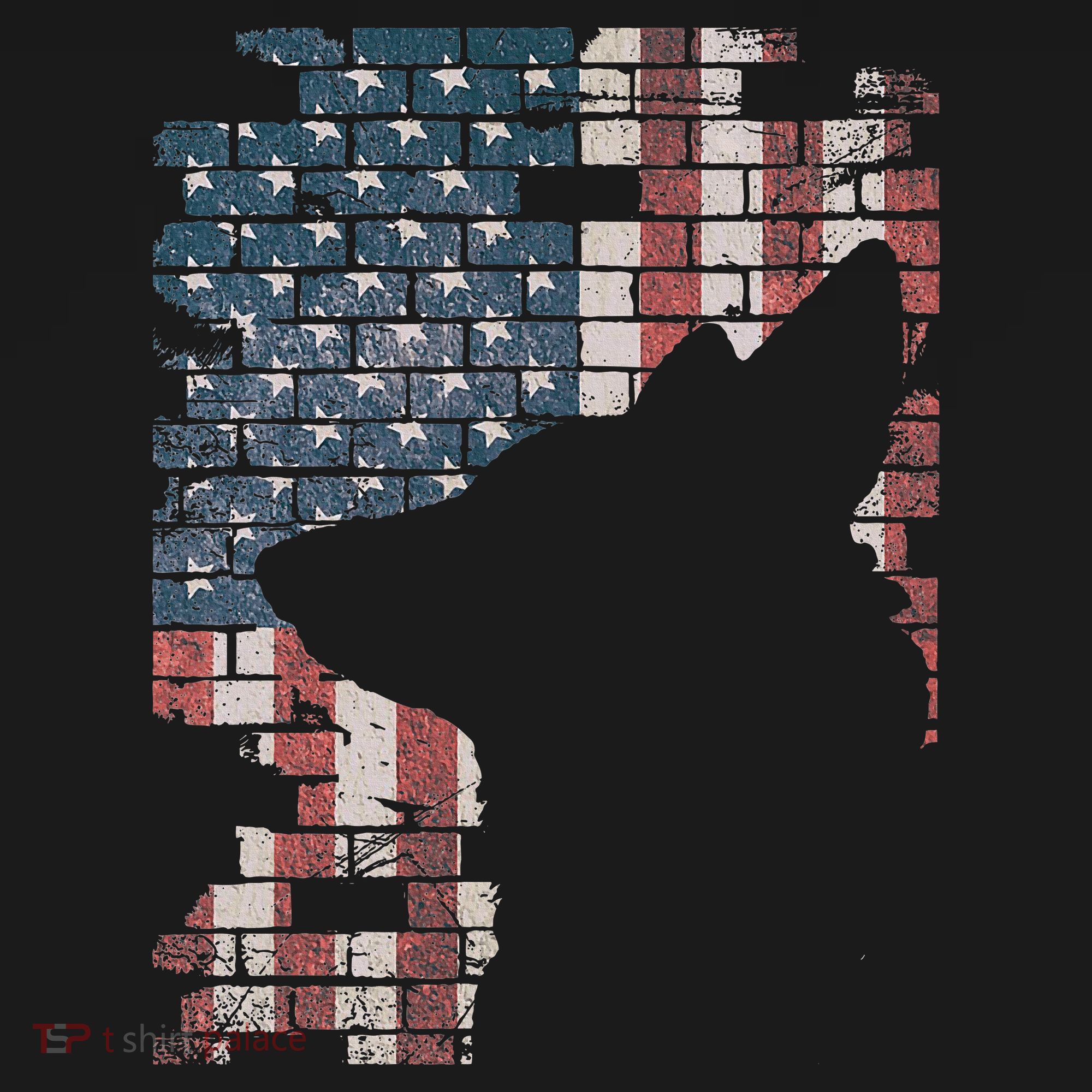 Police Officer K9 Dog Shep Pd American Flag Silhouette Polo