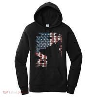Police Officer K9 Dog Shep Pd American Flag Silhouette Women's Hoodie thumb 0