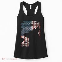 Police Officer K9 Dog Shep Pd American Flag Silhouette Women's Tank Top thumb 0