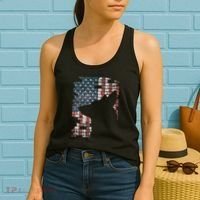 Police Officer K9 Dog Shep Pd American Flag Silhouette Women's Tank Top thumb 2