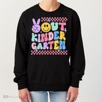 Peace Out Kindergarten Graduation Smile Face Last Day Women's Sweatshirt thumb 0