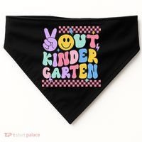 Peace Out Kindergarten Graduation Smile Face Last Day USA-Made Doggie Bandana thumb 0