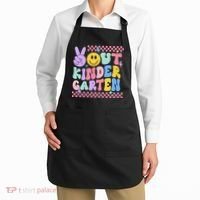 Peace Out Kindergarten Graduation Smile Face Last Day Apron thumb 2