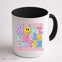 Peace Out Kindergarten Graduation Smile Face Last Day Coffee Mug thumb 1