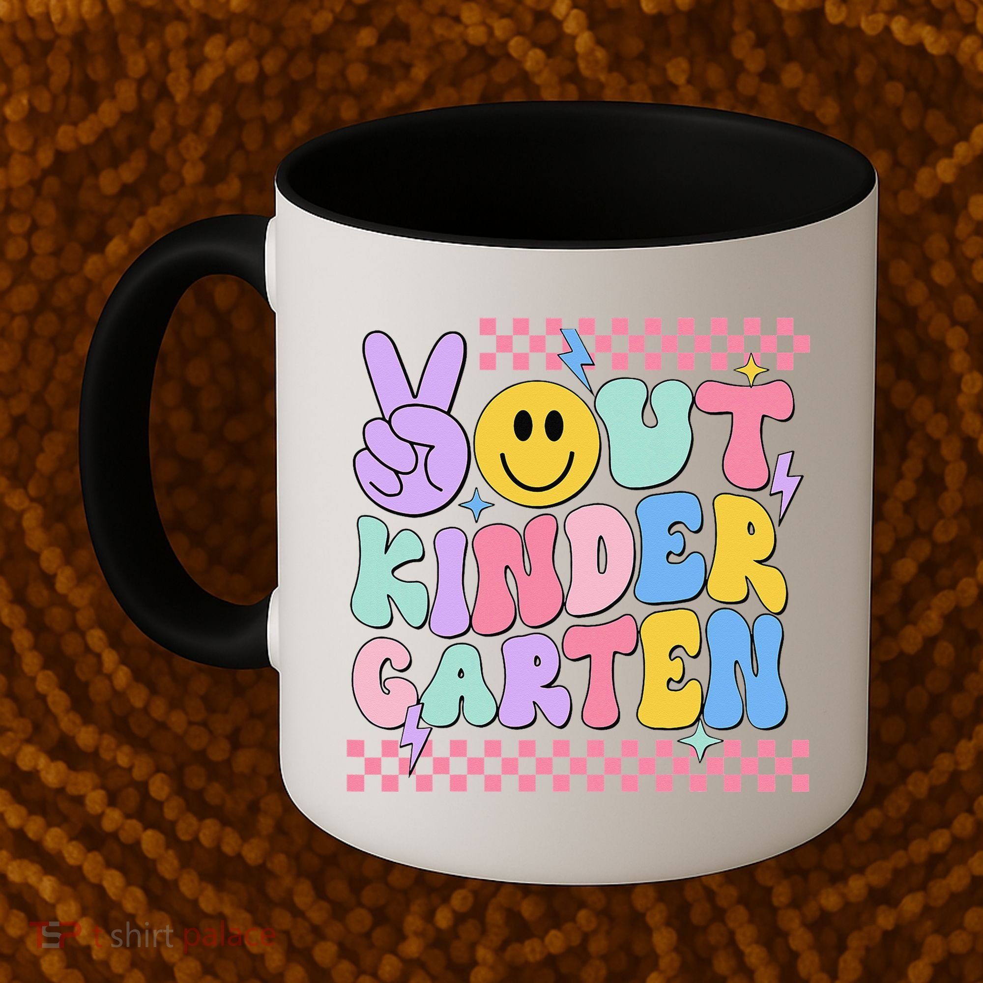 Peace Out Kindergarten Graduation Smile Face Last Day Coffee Mug