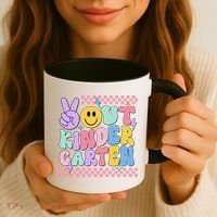 Peace Out Kindergarten Graduation Smile Face Last Day Coffee Mug thumb 3