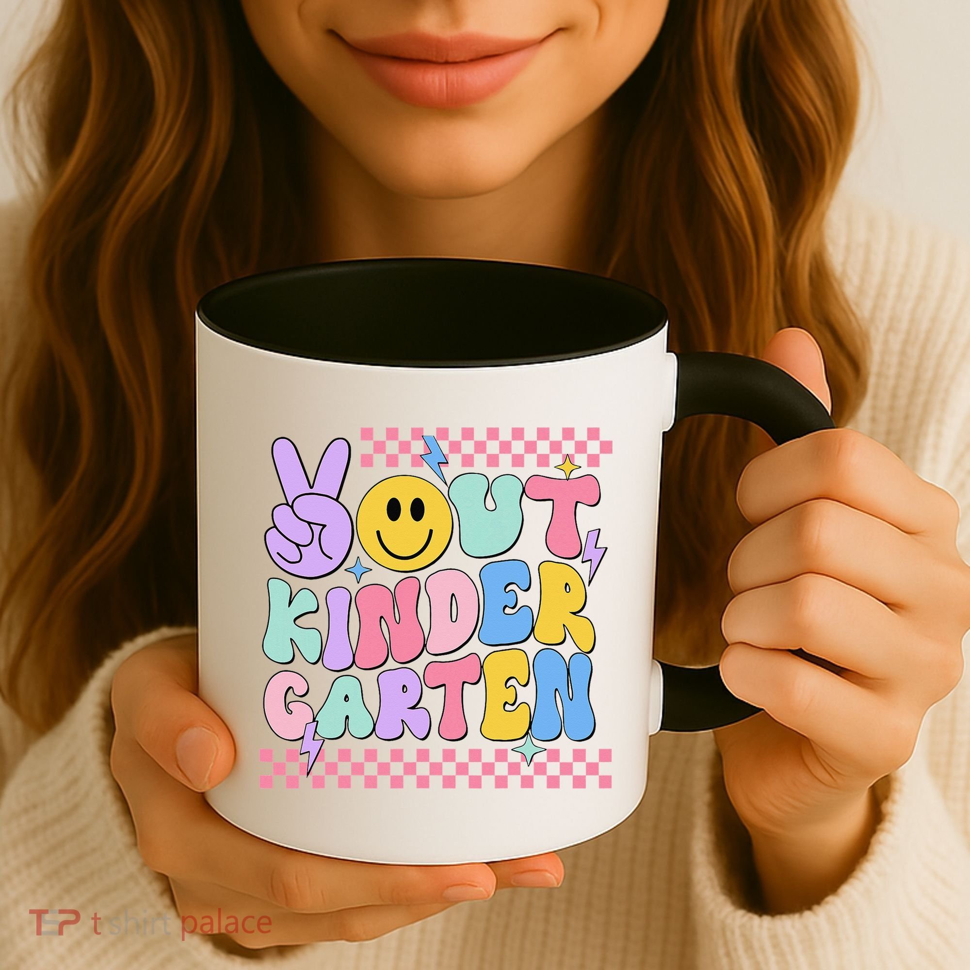 Peace Out Kindergarten Graduation Smile Face Last Day Coffee Mug