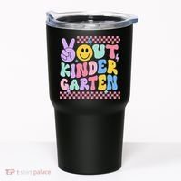 Peace Out Kindergarten Graduation Smile Face Last Day Tumbler thumb 0