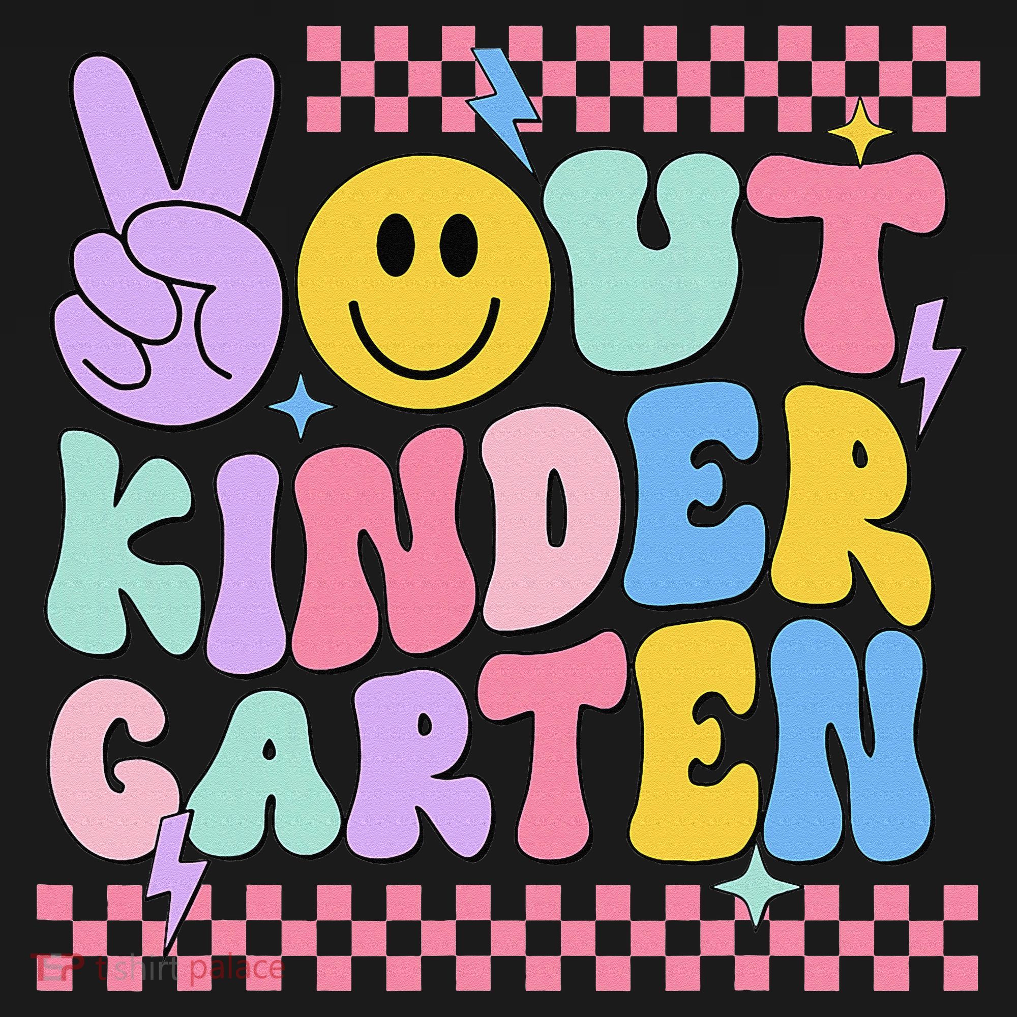 Peace Out Kindergarten Graduation Smile Face Last Day Baby Bodysuit