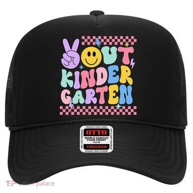 Peace Out Kindergarten Graduation Smile Face Last Day Hat