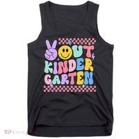Peace Out Kindergarten Graduation Smile Face Last Day Tank Top thumb 0