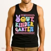 Peace Out Kindergarten Graduation Smile Face Last Day Tank Top thumb 3