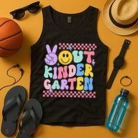 Peace Out Kindergarten Graduation Smile Face Last Day Tank Top thumb 4