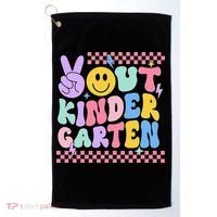Peace Out Kindergarten Graduation Smile Face Last Day Golf Towel thumb 0