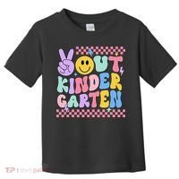 Peace Out Kindergarten Graduation Smile Face Last Day Toddler T-Shirt thumb 0