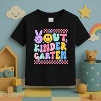 Peace Out Kindergarten Graduation Smile Face Last Day Toddler T-Shirt thumb 3