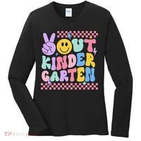 Peace Out Kindergarten Graduation Smile Face Last Day Women's Long Sleeve Shirt thumb 0