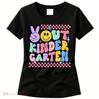 Peace Out Kindergarten Graduation Smile Face Last Day Women's T-Shirt