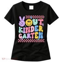 Peace Out Kindergarten Graduation Smile Face Last Day Women's T-Shirt thumb 0