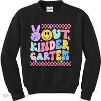 Peace Out Kindergarten Graduation Smile Face Last Day Kids Sweatshirt thumb 0