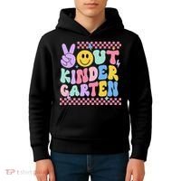 Peace Out Kindergarten Graduation Smile Face Last Day Kids Hoodie thumb 4