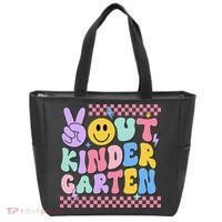 Peace Out Kindergarten Graduation Smile Face Last Day Tote Bag thumb 0